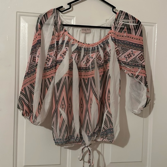 Tops - Sheer crop blouse